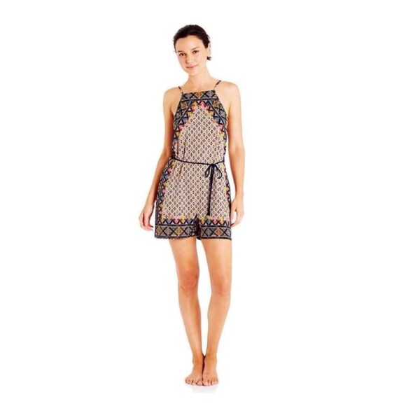 Tigerlily Boho Batik Renaissance Gypsy Beach Ditsy Spaghetti Strap Romper Large - Picture 1 of 8